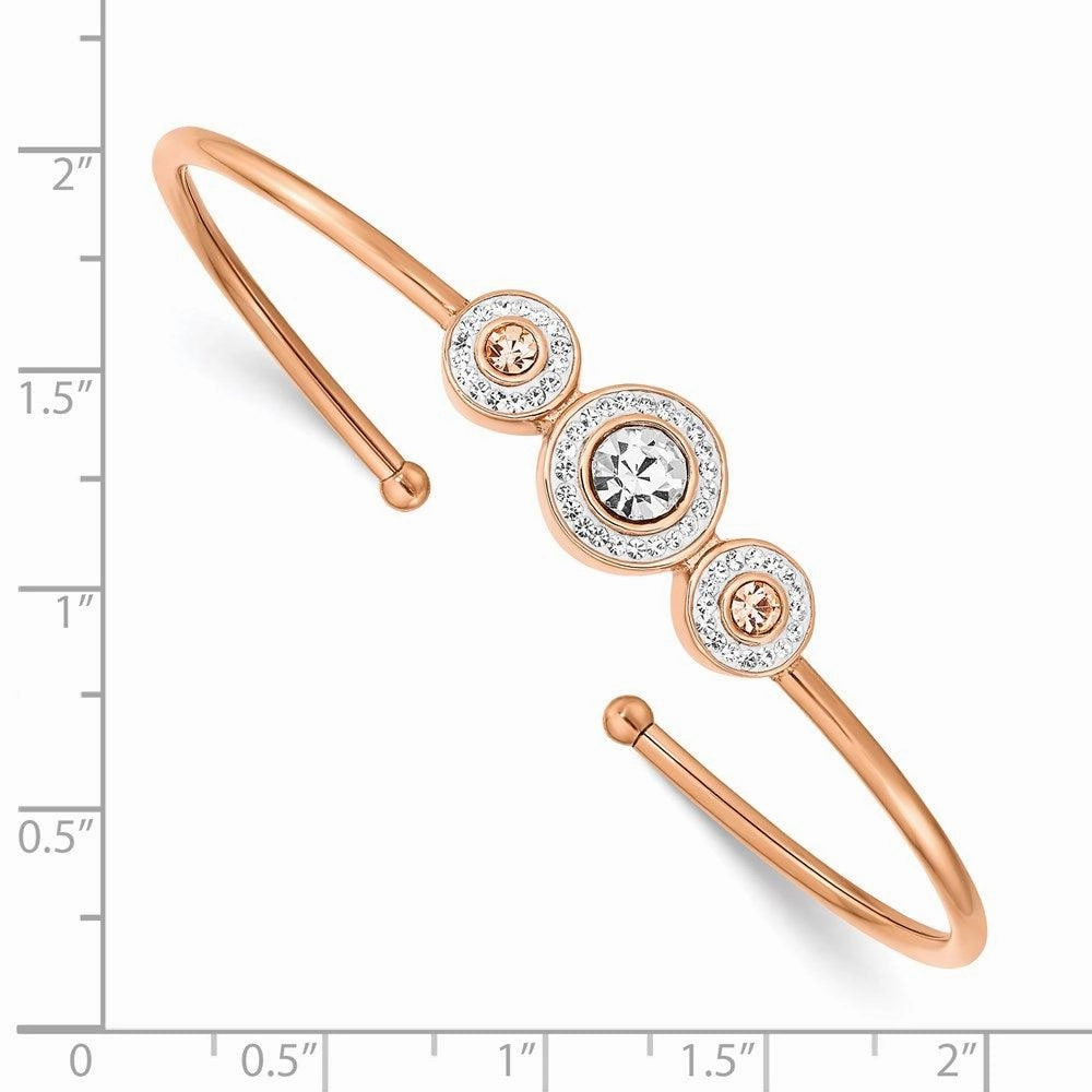 Stainless Steel Polished Rose IP-plated with Preciosa Crystal Flexible Bang