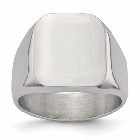 Stainless Steel Polished Signet Ring