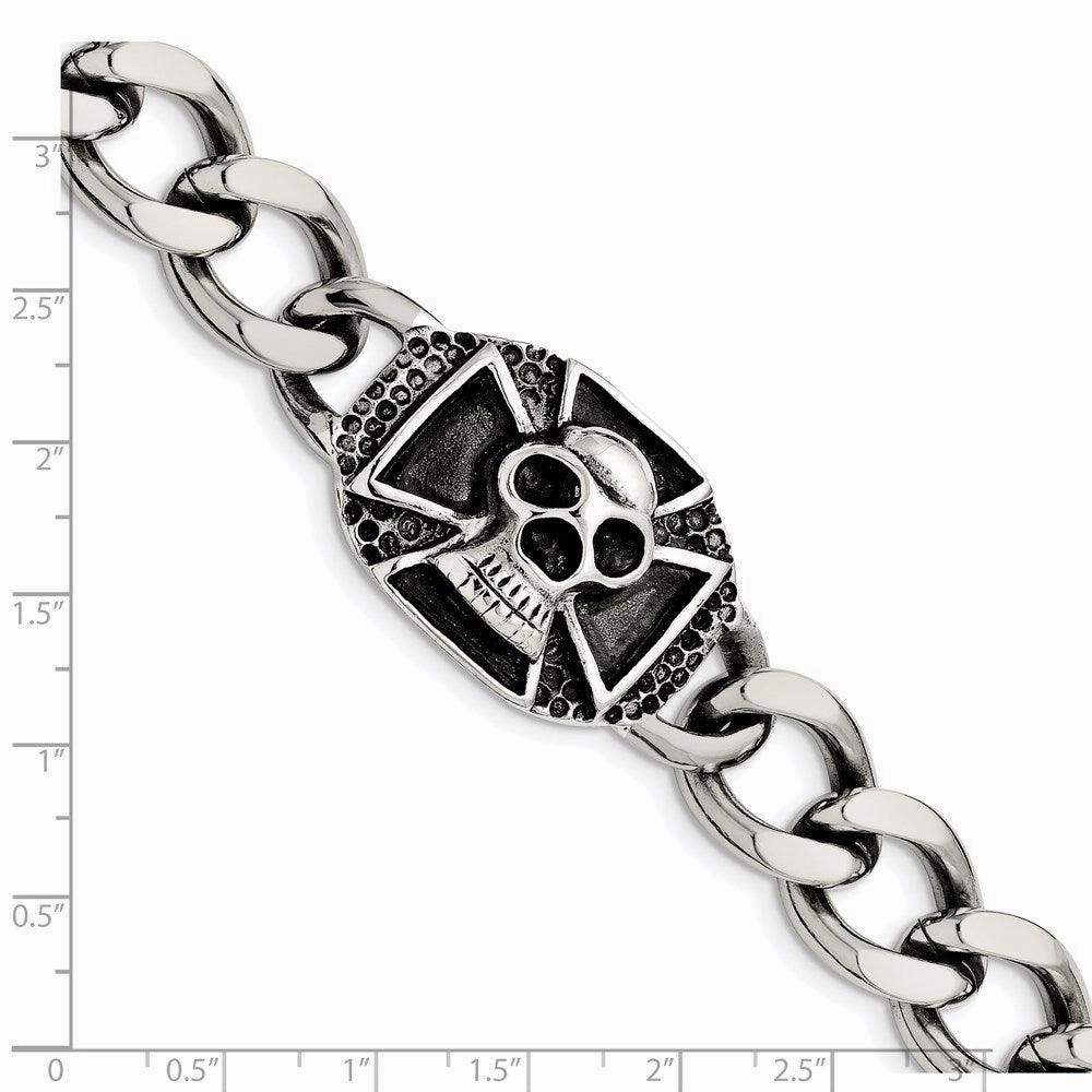 Stainless Steel Polished Skull Bracelet