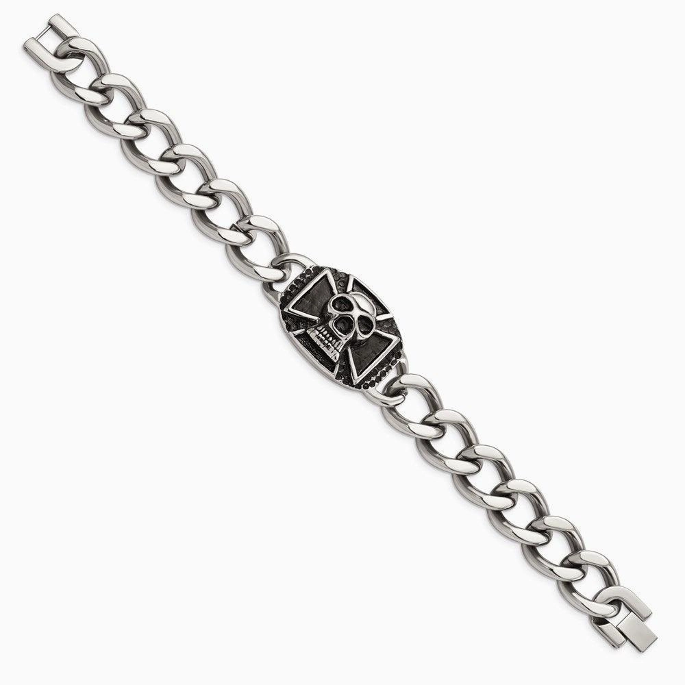 Stainless Steel Polished Skull Bracelet