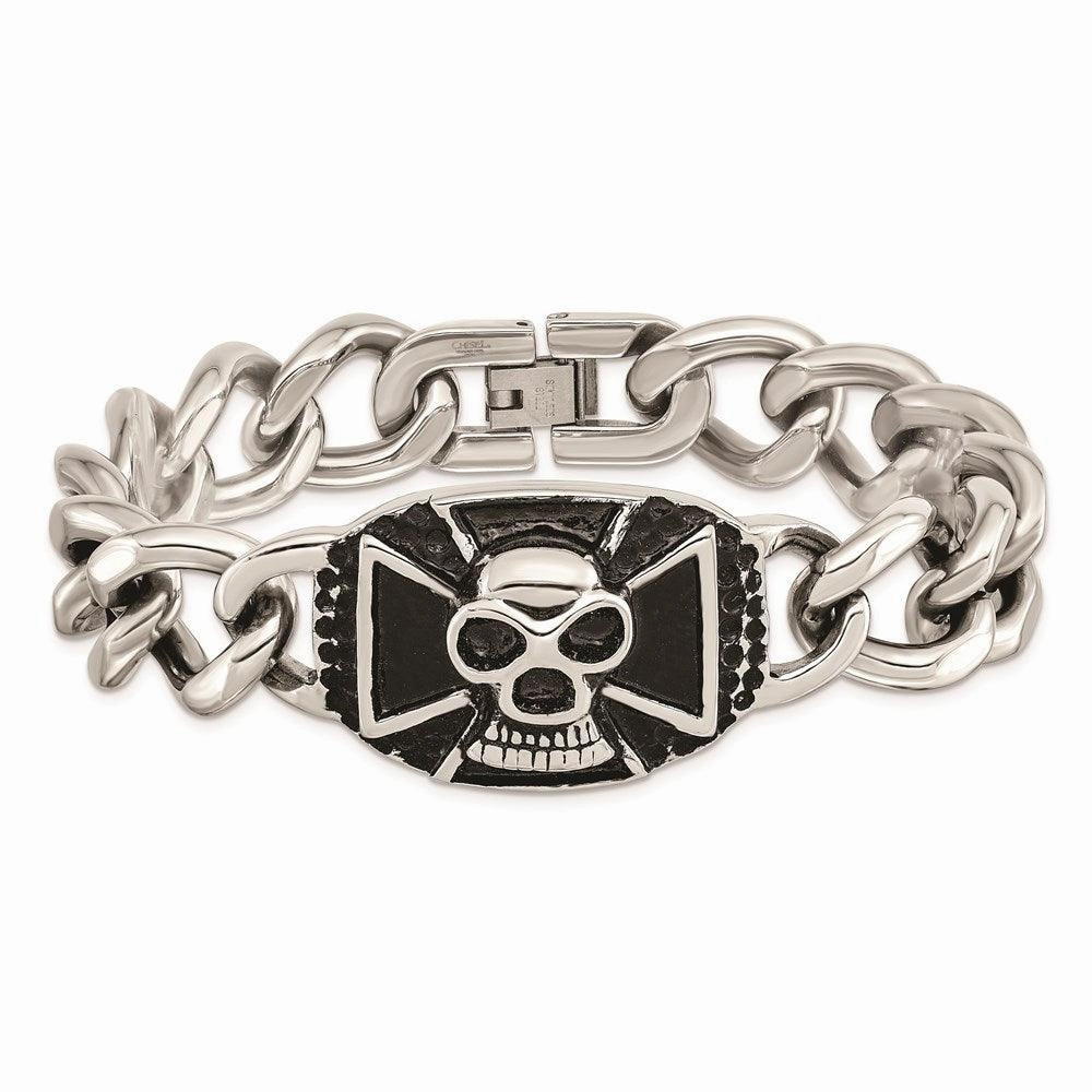 Stainless Steel Polished Skull Bracelet