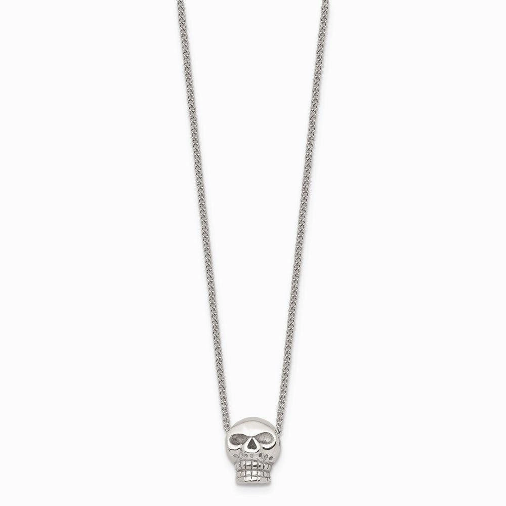 Stainless Steel Polished Skull Necklace