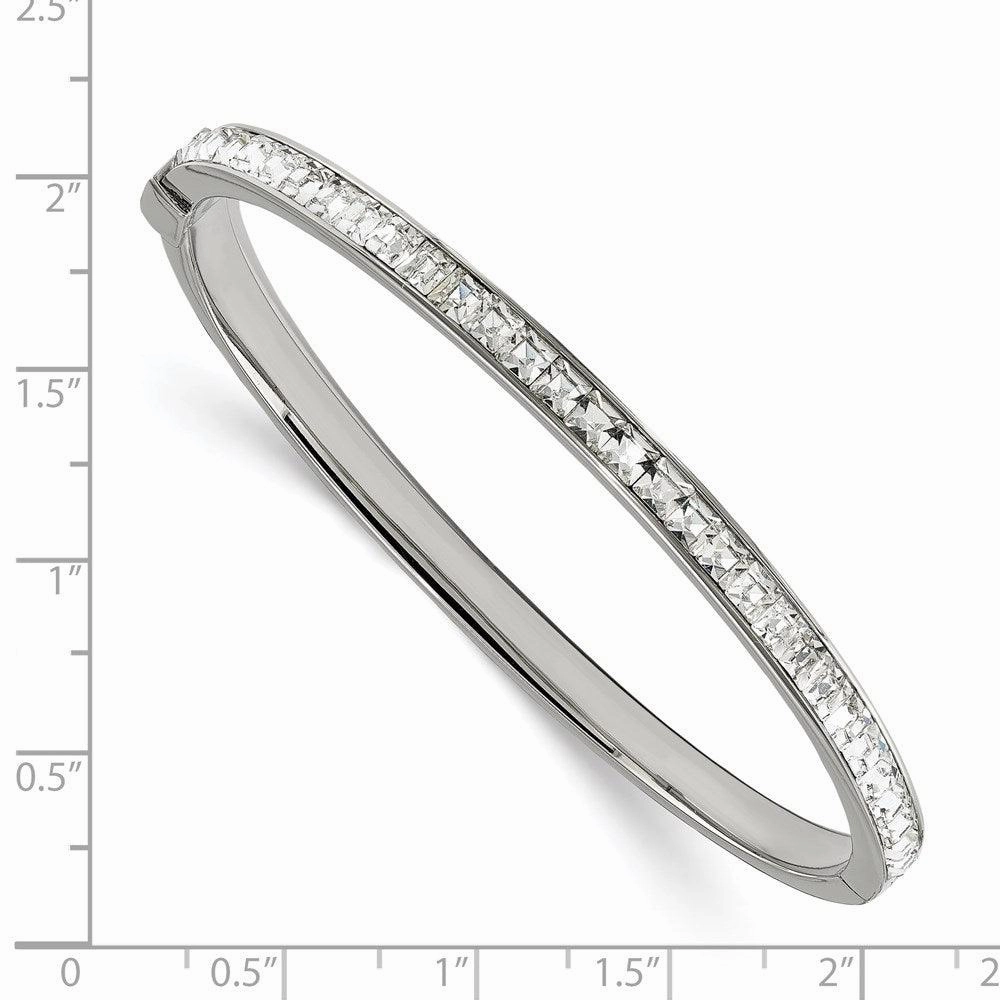 Stainless Steel Polished w/Preciosa Crystal Hinged Bangle