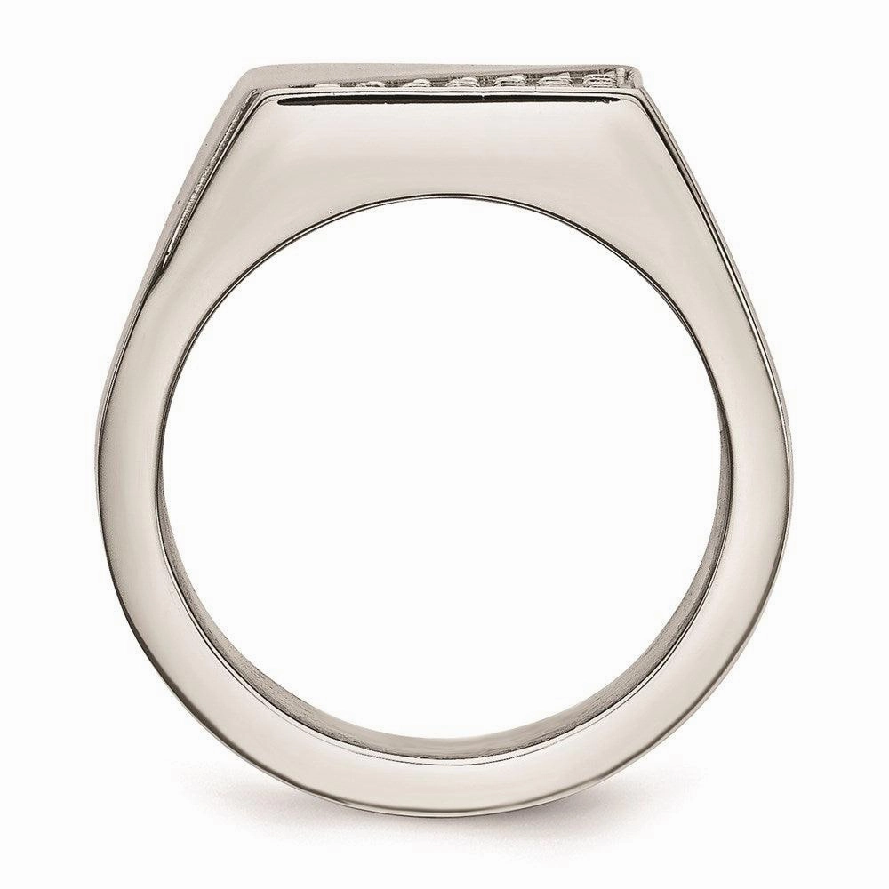 Stainless Steel Polished with Crystals Ring
