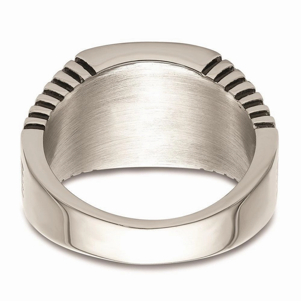Stainless Steel Polished with CZ Signet Ring