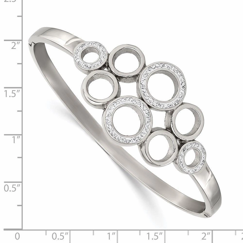 Stainless Steel Polished with Preciosa Crystal Hinged Bangle
