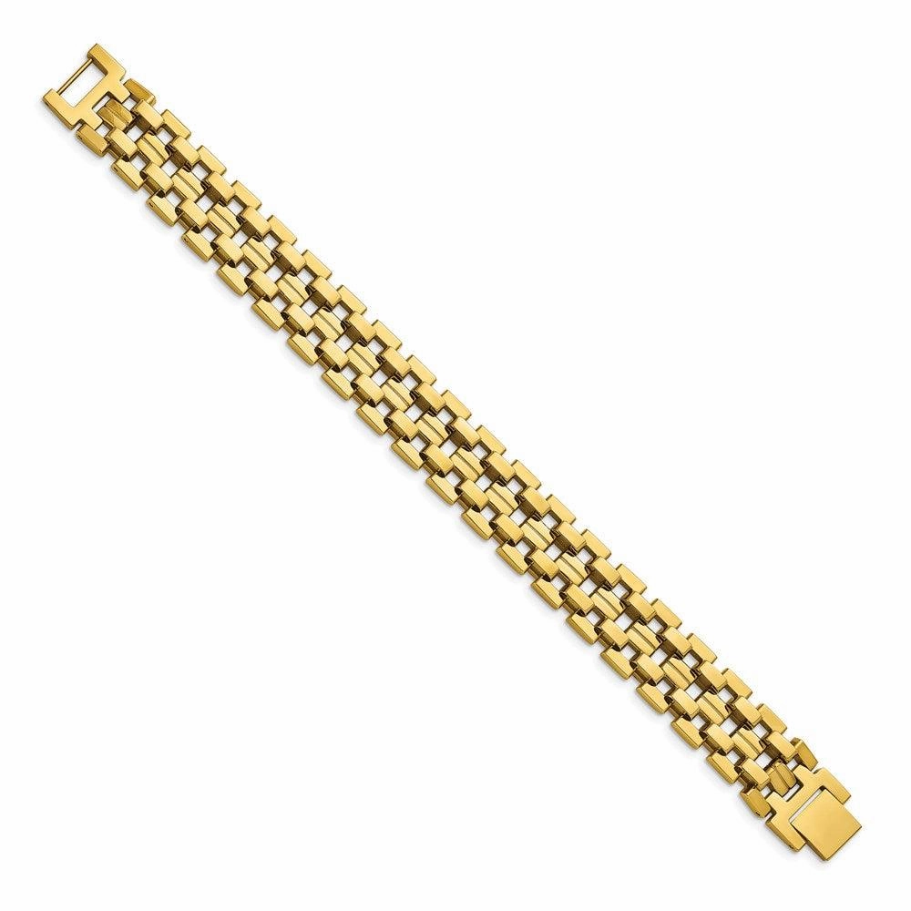 Stainless Steel Polished Yellow IP-plated 8.25in Link Bracelet