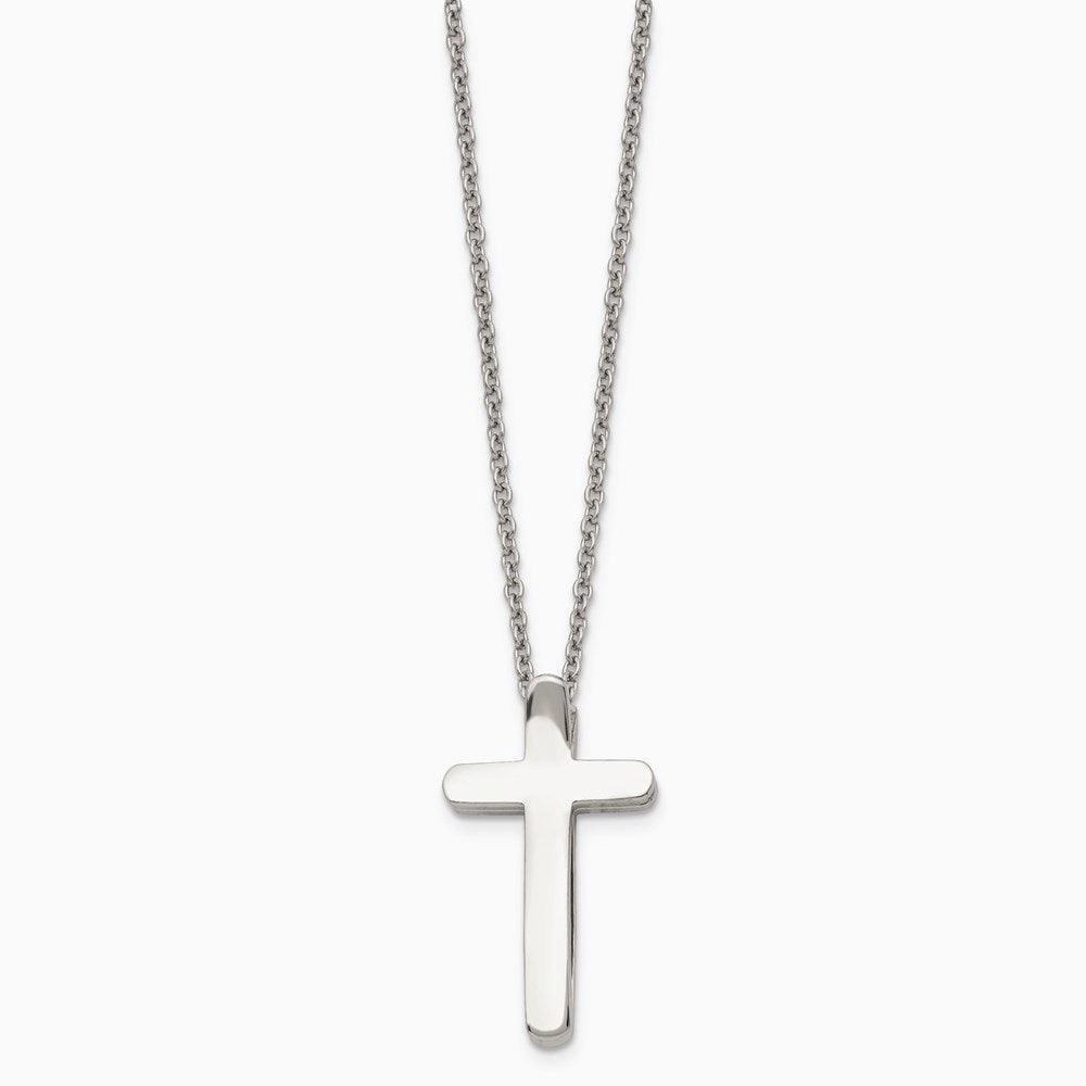 Stainless Steel Religious Fish & Cross Necklace