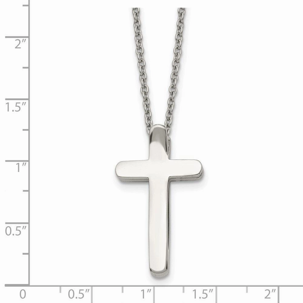Stainless Steel Religious Fish & Cross Necklace
