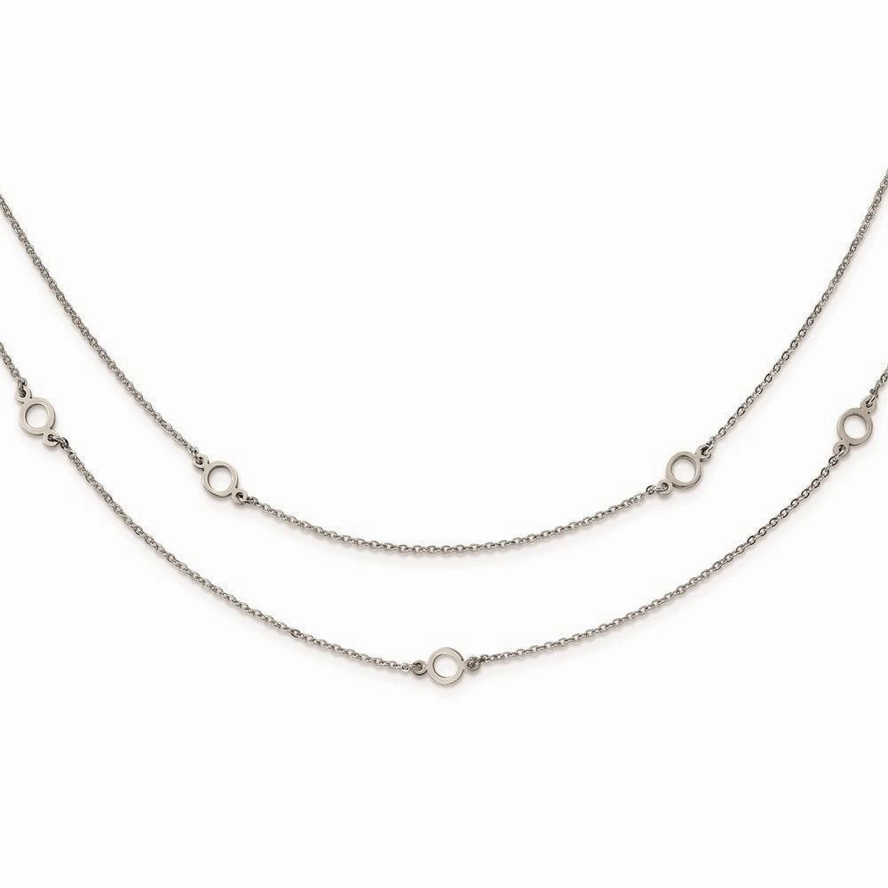 Stainless Steel Two Strand w/2in. Ext. Necklace