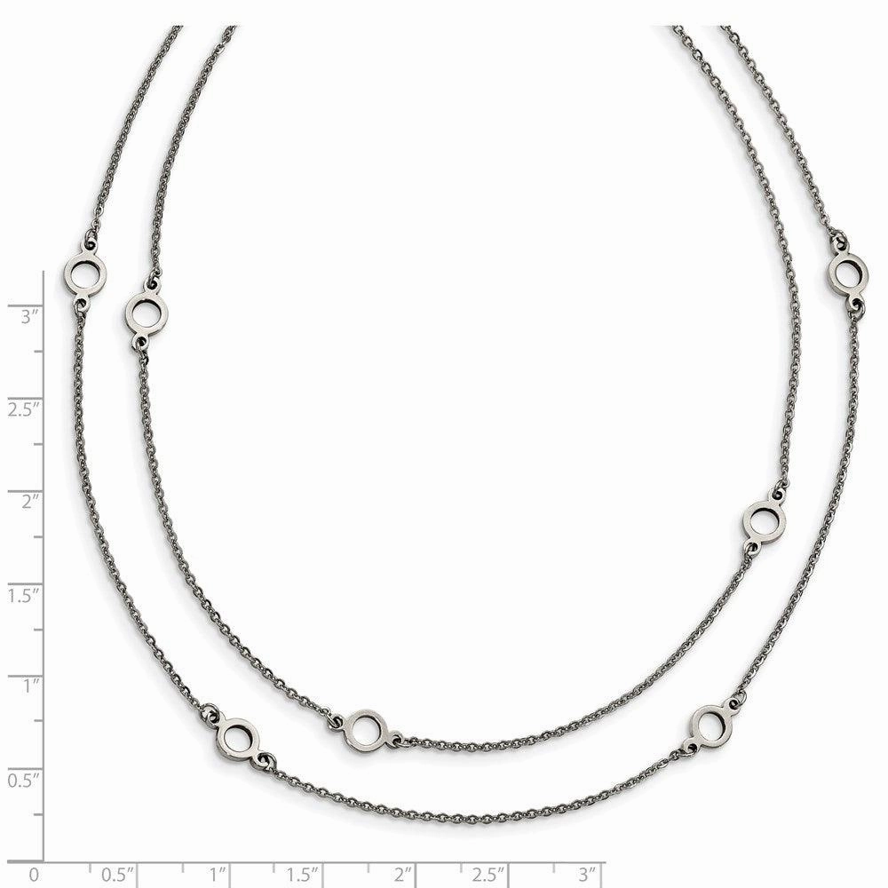 Stainless Steel Two Strand w/2in. Ext. Necklace