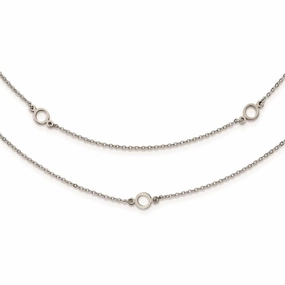Stainless Steel Two Strand w/2in. Ext. Necklace