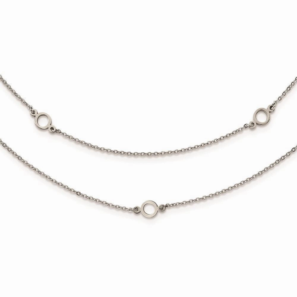 Stainless Steel Two Strand w/2in. Ext. Necklace
