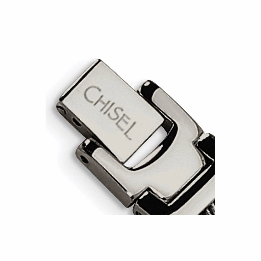 Stainless Steel Wire Brushed & Polished 8.5in Bracelet