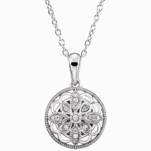 Sterling Silver .05 CTW Natural Diamond 18" Necklace