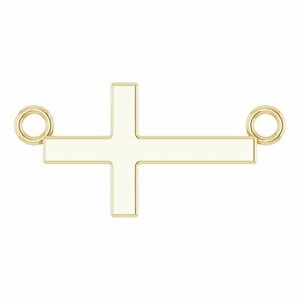 Sterling Silver 12x5.9 mm Sideways Cross 16-18" Necklace