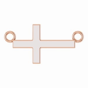 Sterling Silver 12x5.9 mm Sideways Cross 16-18" Necklace