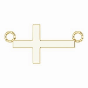 Sterling Silver 12x5.9 mm Sideways Cross 16-18" Necklace
