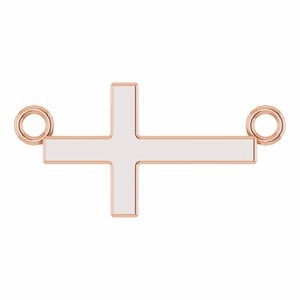 Sterling Silver 12x5.9 mm Sideways Cross 16-18" Necklace