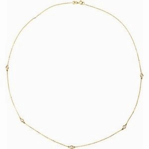 Sterling Silver 1/4 CTW Natural Diamond 5-Station 18" Necklace