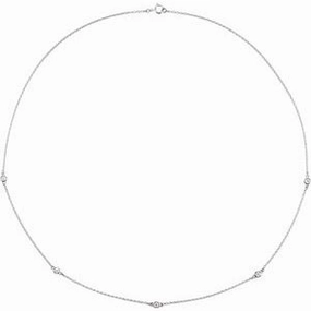 Sterling Silver 1/4 CTW Natural Diamond 5-Station 18" Necklace