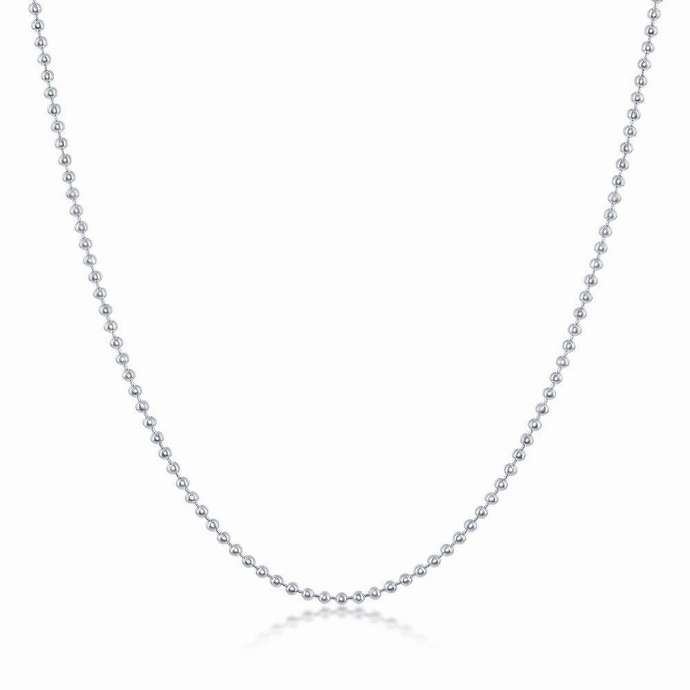 Sterling Silver 1.6mm Bead Bracelet, 7"