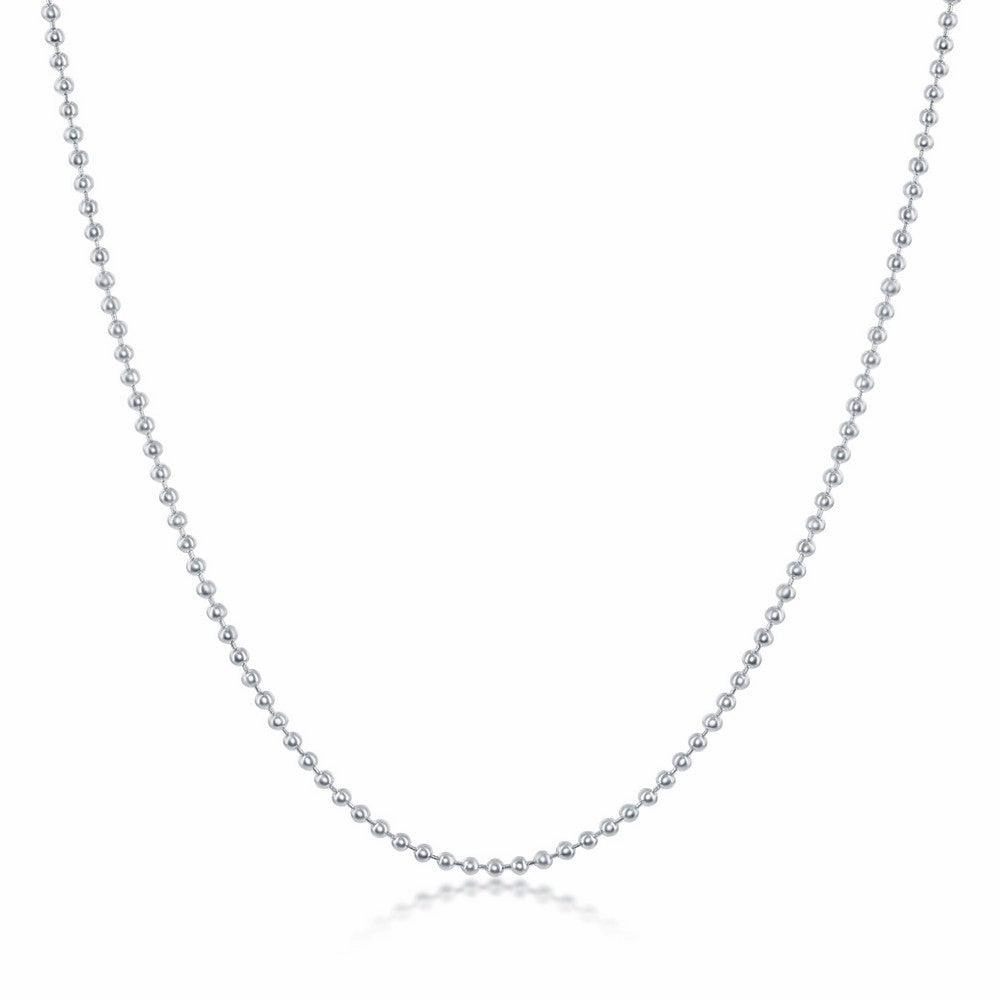 Sterling Silver 1.6mm Bead Chain, 9"