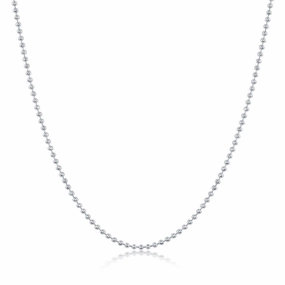 Sterling Silver 1.6mm Bead Chain, 9"