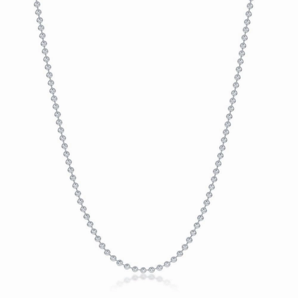 Sterling Silver 1.9mm Bead Chain, 20"