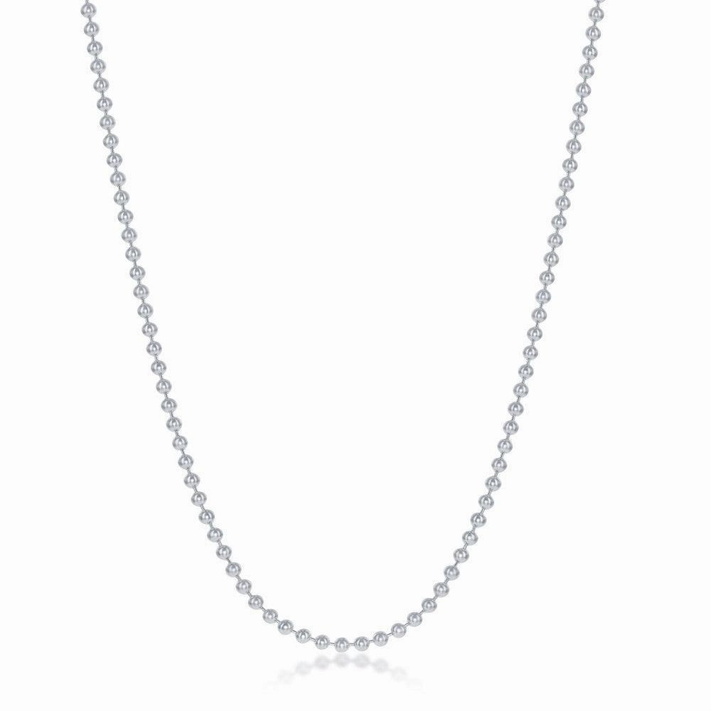 Sterling Silver 1.9mm Bead Chain, 30"