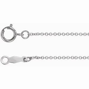 Sterling Silver 1 mm Cable 20" Chain