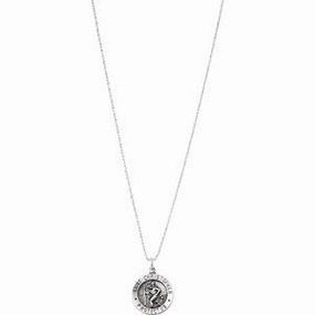 Sterling Silver 25 mm St. Christopher Medal 24 Necklace