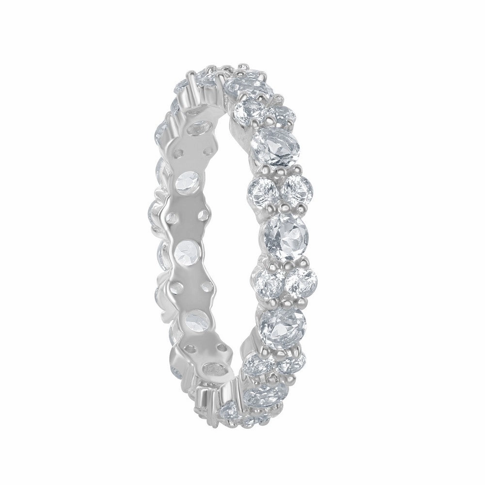 Sterling Silver 2.80cttw White Topaz Ring, 9