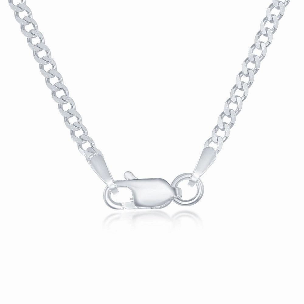 Sterling Silver 2mm Cuban Chain, 9"