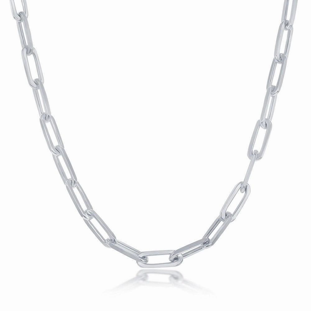 Sterling Silver 3.2mm Paper Clip Chain, 20"
