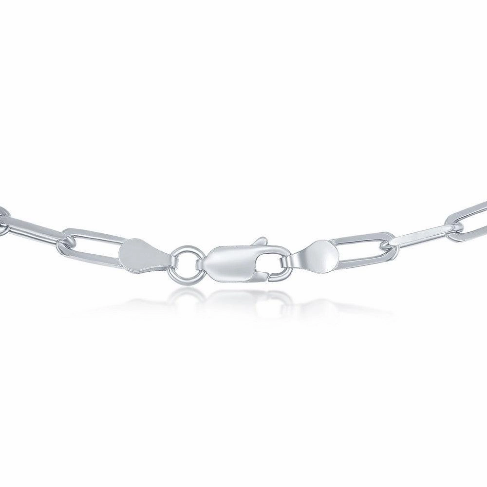Sterling Silver 3.2mm Paper Clip Chain, 20"