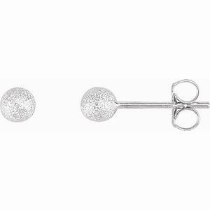Sterling Silver 4 mm Stardust Ball Earrings