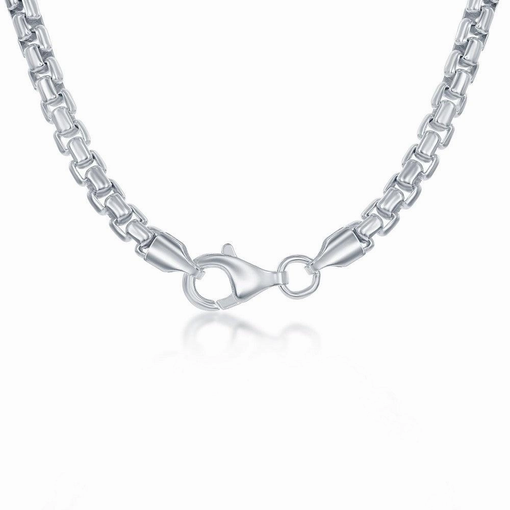 Sterling Silver 4mm Round Box Chain, 9"