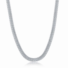 Sterling Silver 5mm Flat Mesh Chain