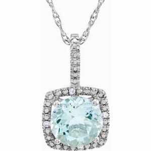 Sterling Silver 6.5-7 mm Cultured White Freshwater Pearl & .015 CTW Natural Diamond 18" Necklace