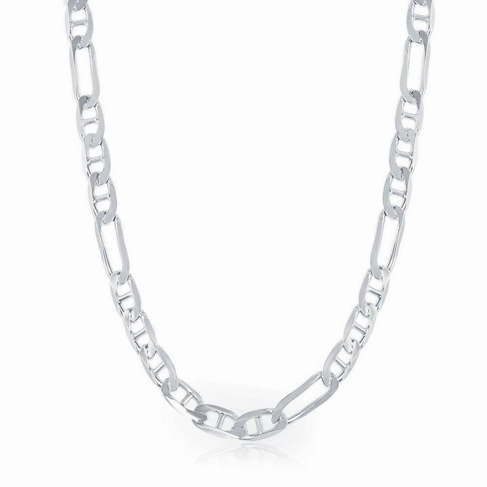 Sterling Silver 6mm Figaro Gucci Chain, 20"