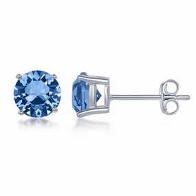 Sterling Silver 6mm Light Sapphire Earrings