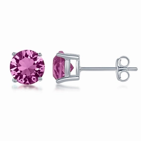 Sterling Silver 6mm Rose Stud Earrings