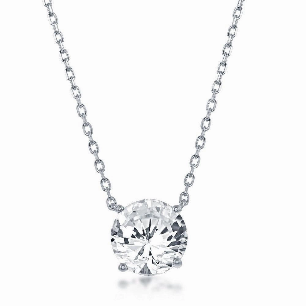 Sterling Silver 8mm Crystal "April" Swarovski Element Necklace