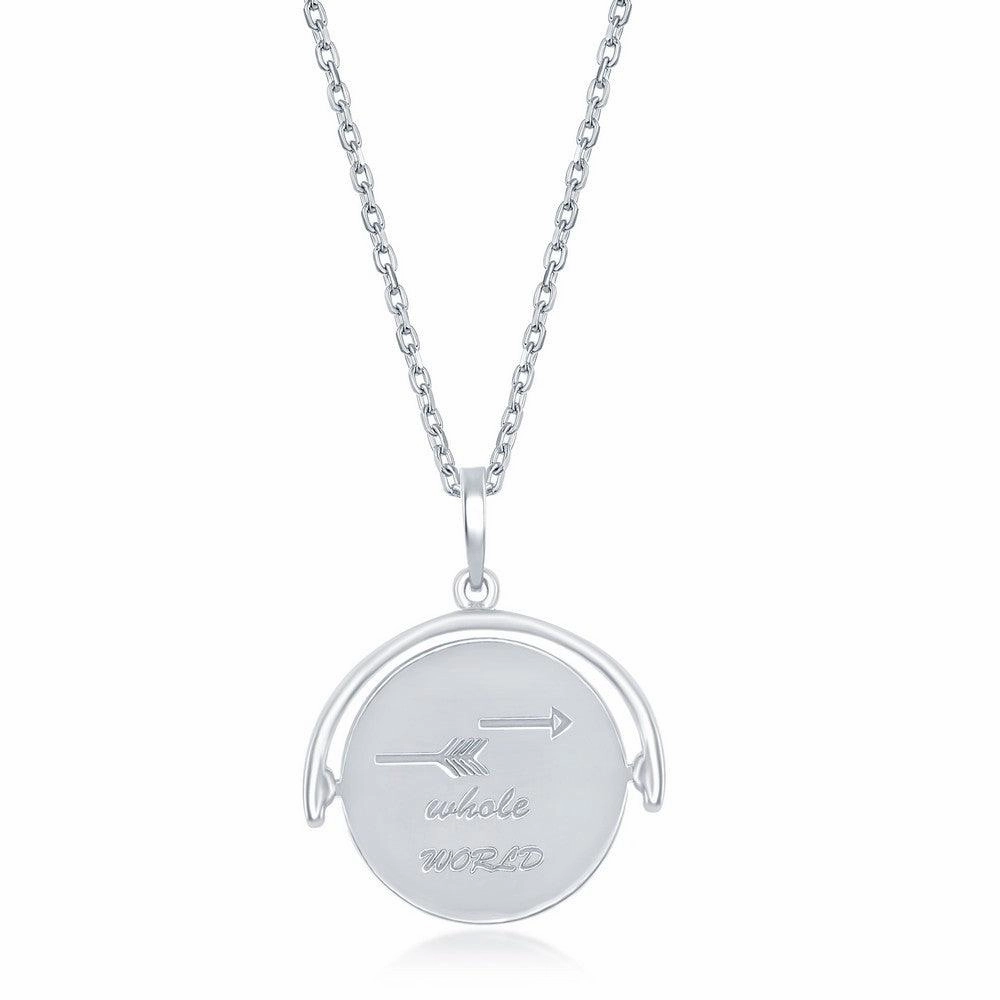 Sterling Silver Arrow Spinning Disc Necklace