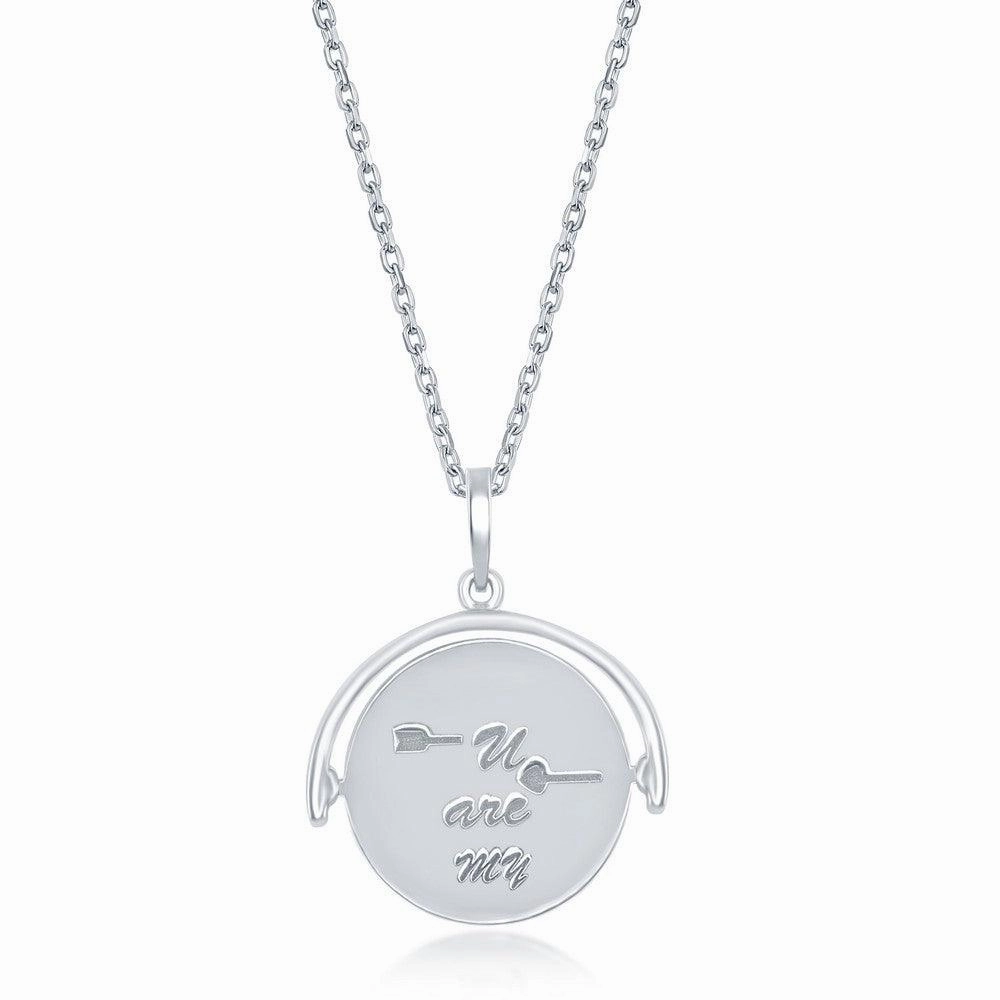 Sterling Silver Arrow Spinning Disc Necklace