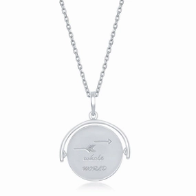 Sterling Silver Arrow Spinning Disc Necklace