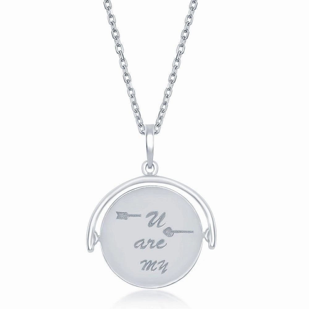Sterling Silver Arrow Spinning Disc Necklace