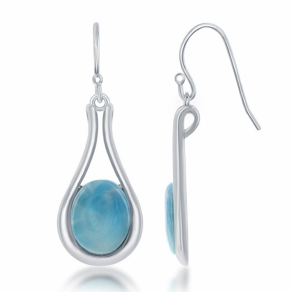 Sterling Silver Blue Larimar Earrings