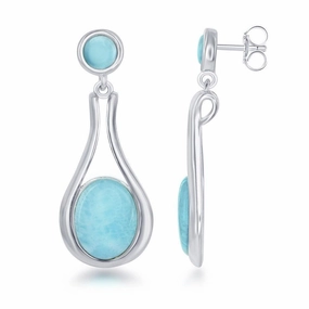 Sterling Silver Blue Larimar Earrings